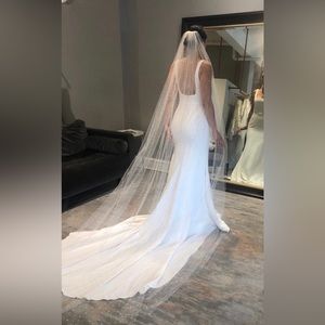 Dramatic Cathedral Veil and Blusher with Pearls